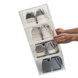 20PCS Plastic Shoe Box Storage Organizer Stackable Foldable Clear Shoe Container