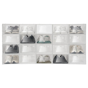 20PCS Plastic Shoe Box Storage Organizer Stackable Foldable Clear Shoe Container